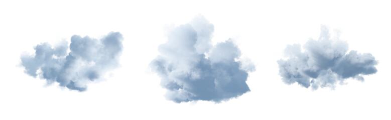 White cloud isolated on transparent background. 3D render.