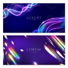 Poster - Abstract horizontal banner template collection with realistic light effects