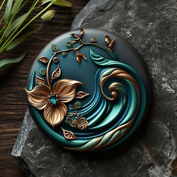 Decoration logo made of clay material.