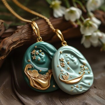 Decoration logo made of clay material.