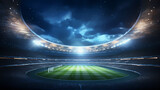 Fototapeta Fototapety sport - 3D Rendering of Modern football stadium, Illustration.