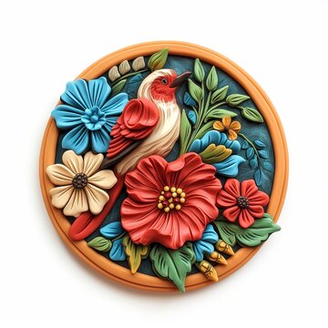 Decoration logo made of clay material.