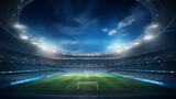 Fototapeta Sport - 3D Rendering of Modern football stadium, Illustration.