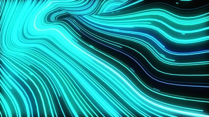 Wall Mural - Futuristic Hi-Tech Digital Background Dotted Line Particle Wave, suitable for futuristic sci-fi video material. 4K loop