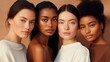 © brillianata - Beauty. Multiracial women on a beige background