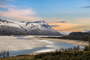 Poster - Spring at the lake Gjevilvatnet, Norway