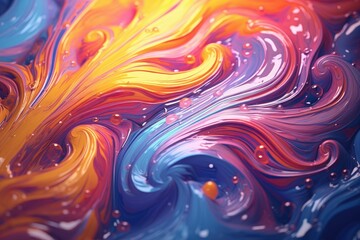 Wall Mural - abstract acrylic paint color swirls in water background.