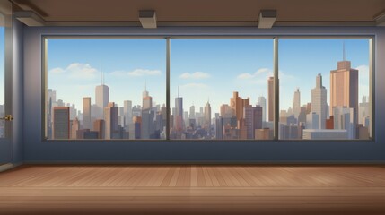 Poster - room with window view of the city