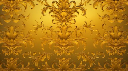 Wall Mural - golden floral background