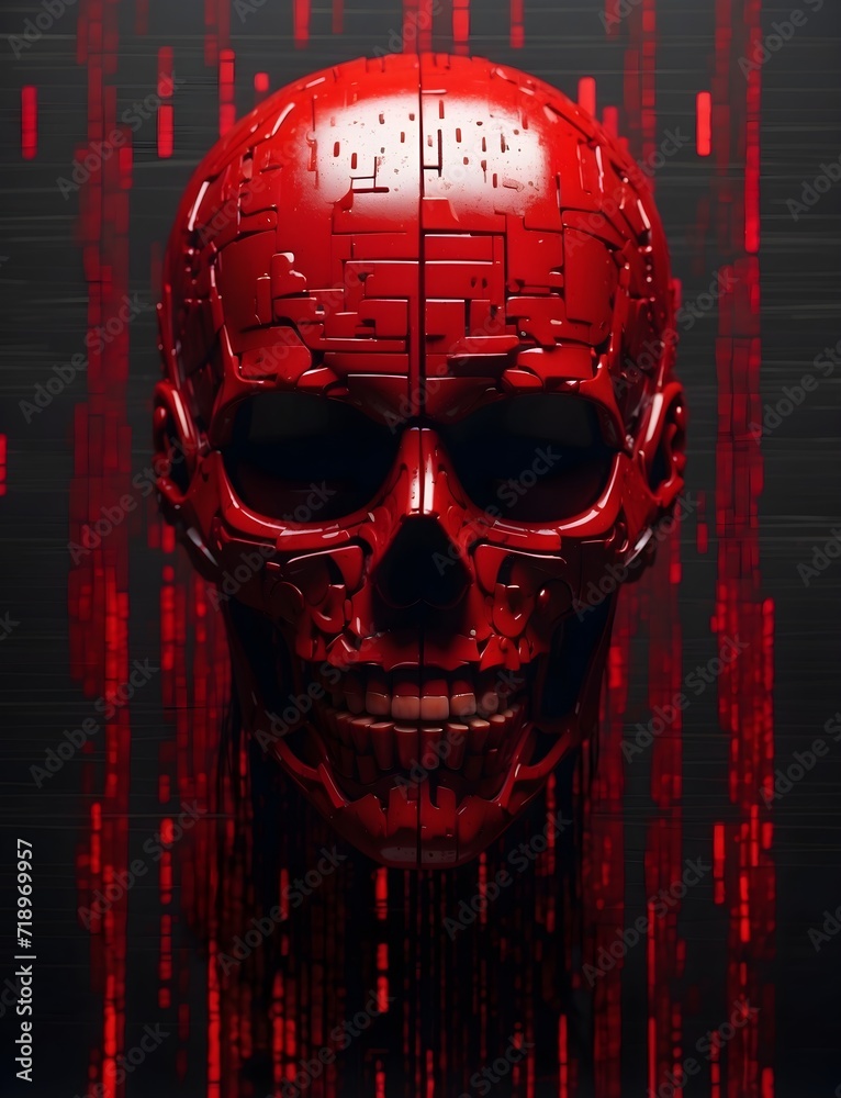 The Skull Illustration: A Hyperdetailed Matrix of Binary Brilliance ...