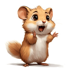 Canvas Print - Cute Vector Image of Giggles the Hamster