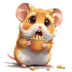 Canvas Print - Cute Vector Image of Giggles the Hamster