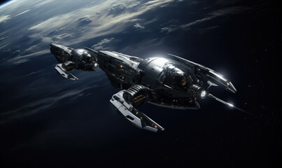 futuristic spaceship in the universe