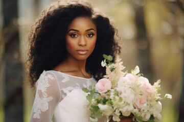 portrait of a black girl bride