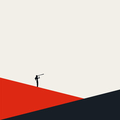 Business leader and vision vector concept. Symbol of leadership, future, strategy and inspiration. Minimal illustration.