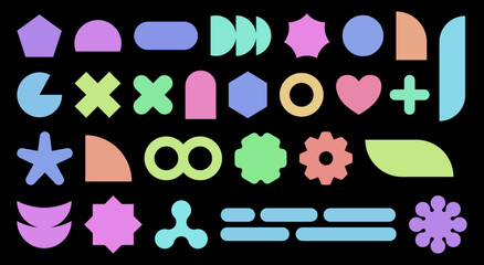 Wall Mural - Simple geometric shapes – Collection of simple basic geometric figures – Abstract minimalist elements for designs