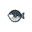 pufferfish animal logo vector illustration template design