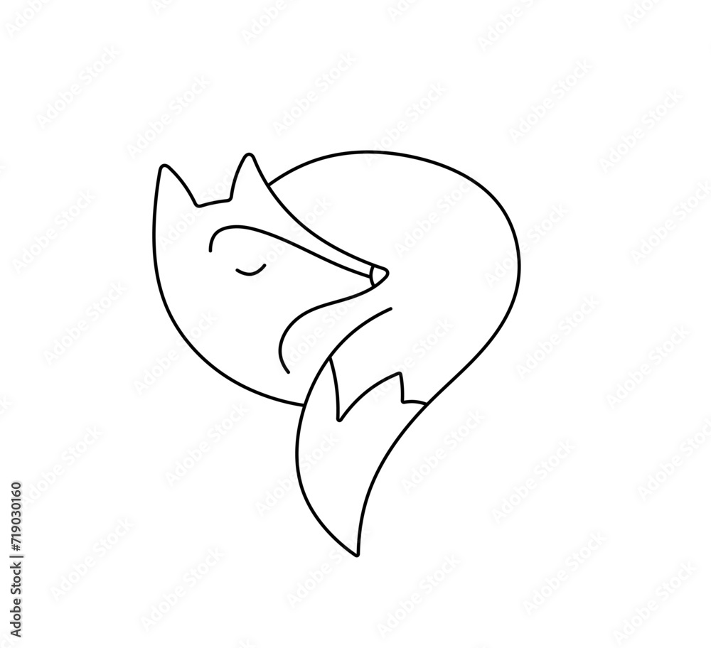 Vector isolated one single lying sleeping fox little prince character ...