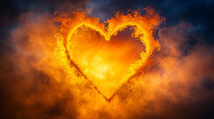 Poster - heart in fire