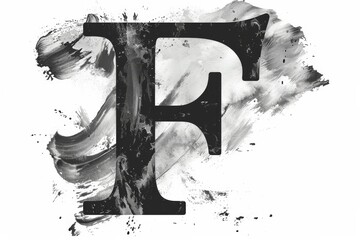 Poster - A bold black letter f emerges from a sea of white, its intricate ink lines a testament to the power of sketching as an art form