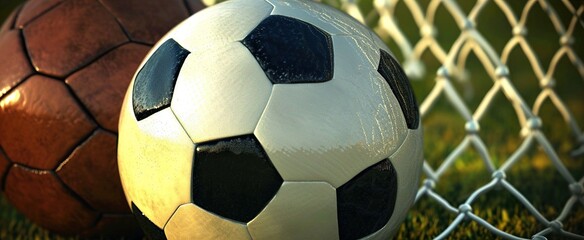 Wall Mural - soccer ball in goal