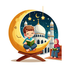 welcome ramadan kid happy for ramadan activity fasting