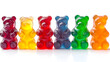 © Oksana - Row of sweet gummy bears in different colors isolated on white background