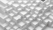 Modern White Geometric Abstract Design in 3D Render