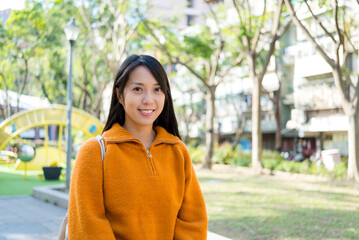 Sticker - Asian woman in the park