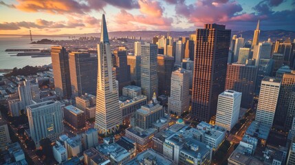 Wall Mural - beautiful city with buildings seen from above during the day in high resolution and quality