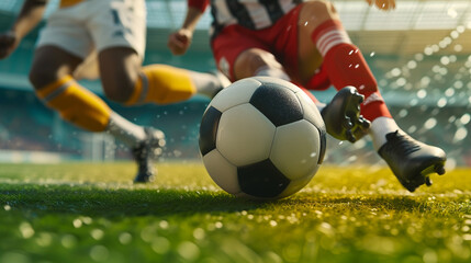 Men playing in soccer.