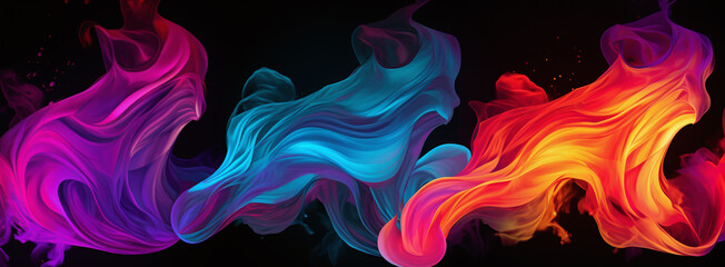 Wall Mural - Abstract neon patterns that resemble vibrant fire, abstract flames background.