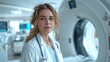 © Dougie C - Young Female Doctor in Modern Hospital Radiology Department with Advanced CT Scanner Technology