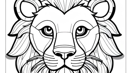 Wall Mural - funny lion coloring page. lion cartoon characters. for kids coloring book.