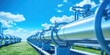 Green Hydrogen renewable energy production pipeline. green hydrogen gas for clean electricity solar