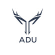 ADU Letter logo design template vector. ADU Business abstract connection vector logo. ADU icon circle logotype.
