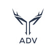ADV Letter logo design template vector. ADV Business abstract connection vector logo. ADV icon circle logotype.
