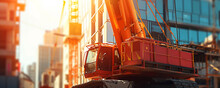 Heavy Truck Crane On A Construction Site