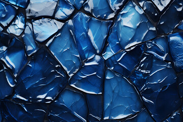 Canvas Print - navy blue glass texture