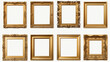 © Pasinee - Vintage Elegance: Antique Style Gold Picture Frame Isolated on Transparent Background for Sleek Wall Art and Artwork Displays