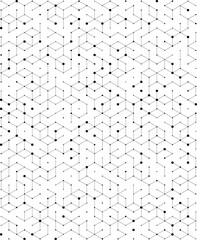 Poster - Modern vector seamless pattern. Abstract hexagon black isolated on white background. Vector Format Illustration 