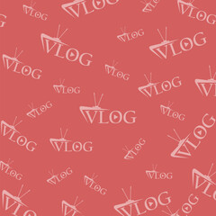 Canvas Print - Creative logo for video vlog or channel Seamless pattern