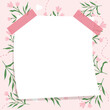 Cute pink floral notepad memo pad background