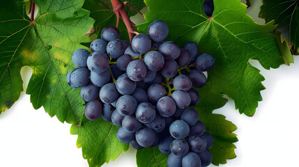 Poster - Blue grape cluster with leaves