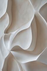 Poster - White Minimalist Plaster Art Canvas. Original 3d Wall Art Textured. Created with Generative AI technology