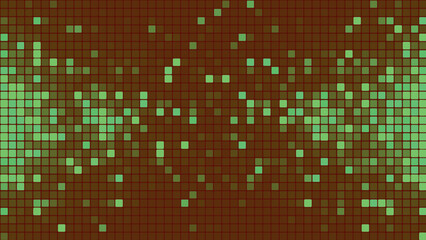 Leinwandbilder - A background of rows of small multi-colored squares. Pixel graphics, colored squares. Vector background of glowing squares. Bright abstract mosaic background with glitter.