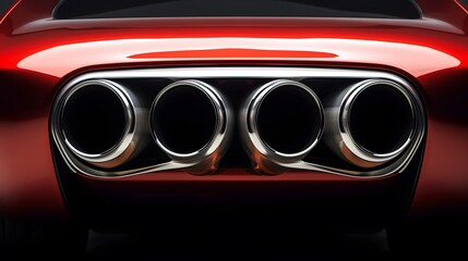 Modern sports car s two exhaust pipes