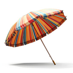 Wall Mural - Beach umbrella isolated on white background, hyperrealism, png
