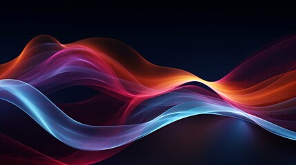 Wall Mural - A 3d rendering of a futuristic background that is abstract and filled with colorful flowing particle waves.