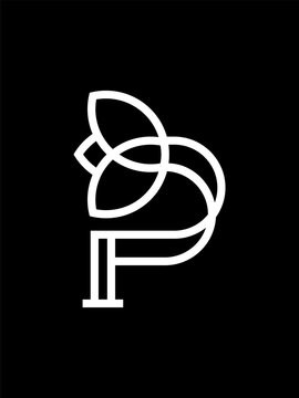 P combination flower monogram logo